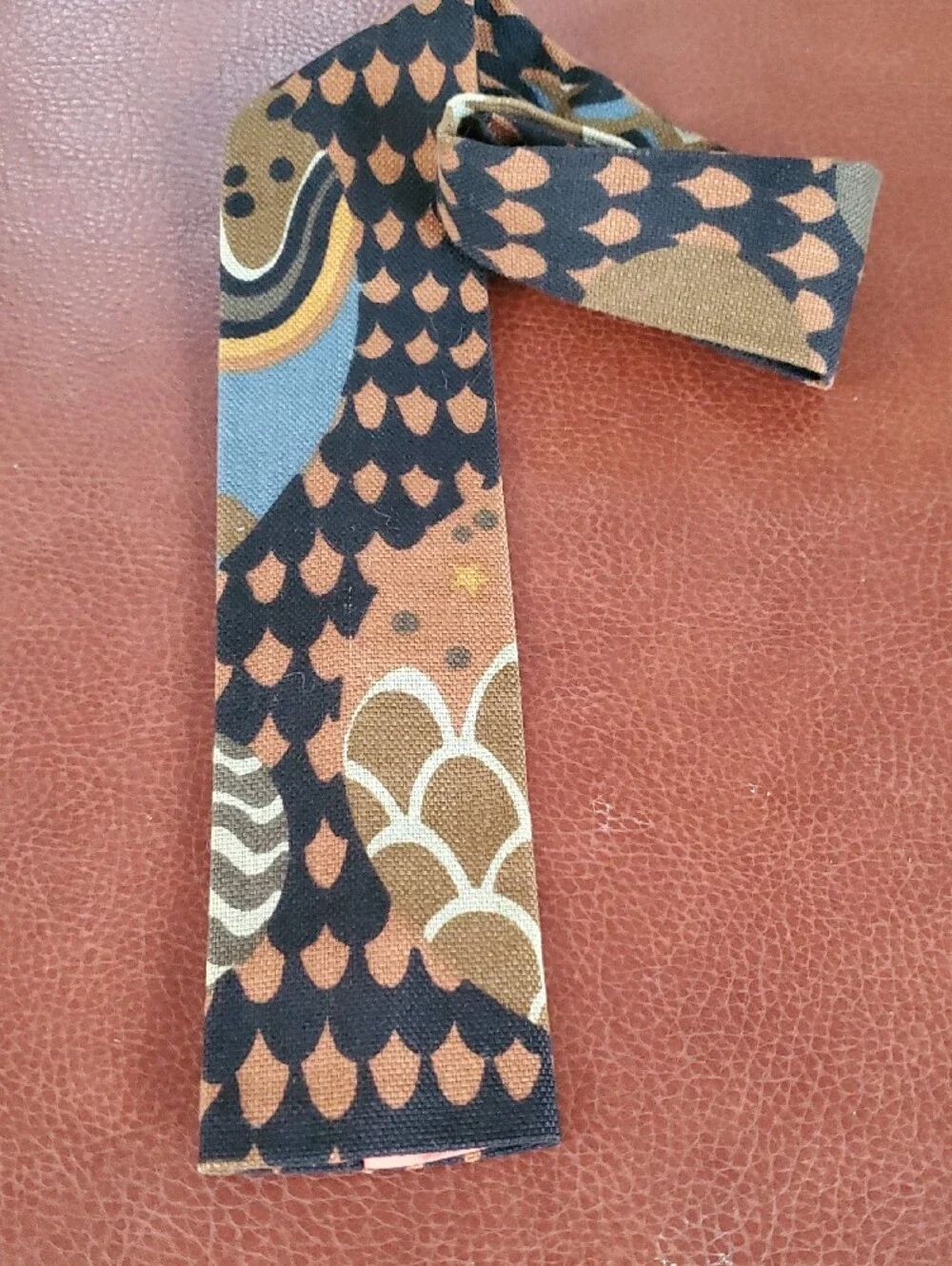 Vintage Men's Patterned Square Tie By ROOSTER